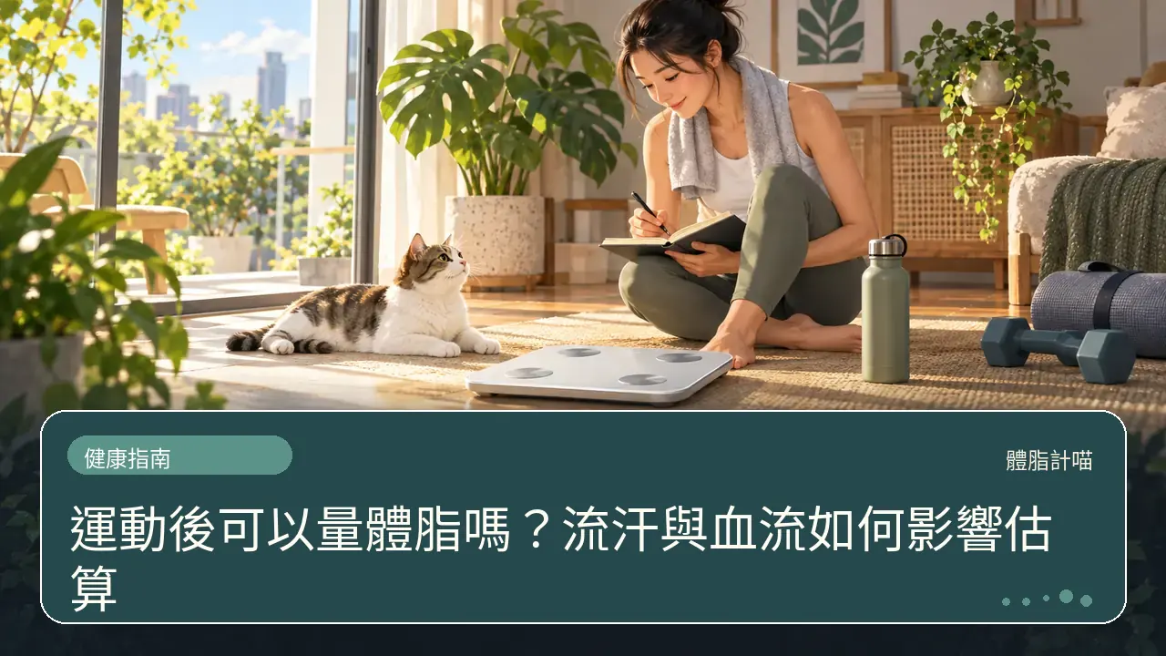 運動後可以量體脂嗎?流汗與血流如何影響估算主題插畫