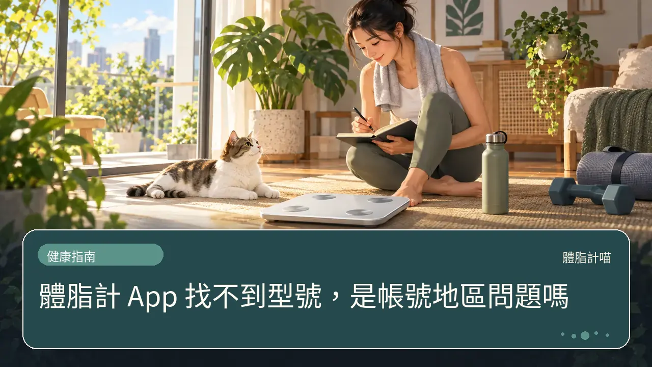 體脂計 App 找不到型號，是帳號地區問題嗎主題插畫