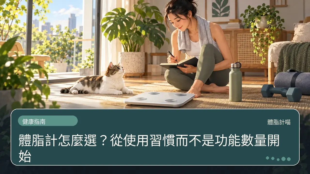 體脂計怎麼選？從使用習慣而不是功能數量開始主題插畫