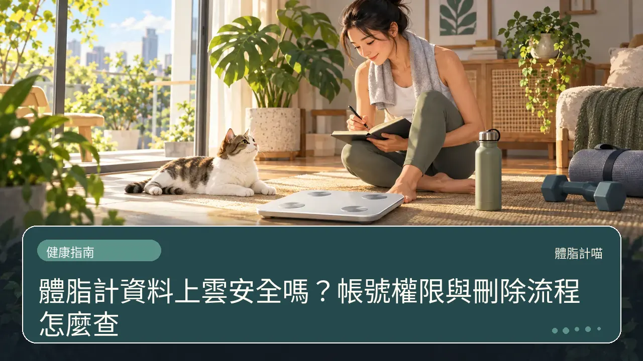 體脂計資料上雲安全嗎？帳號權限與刪除流程怎麼查主題插畫