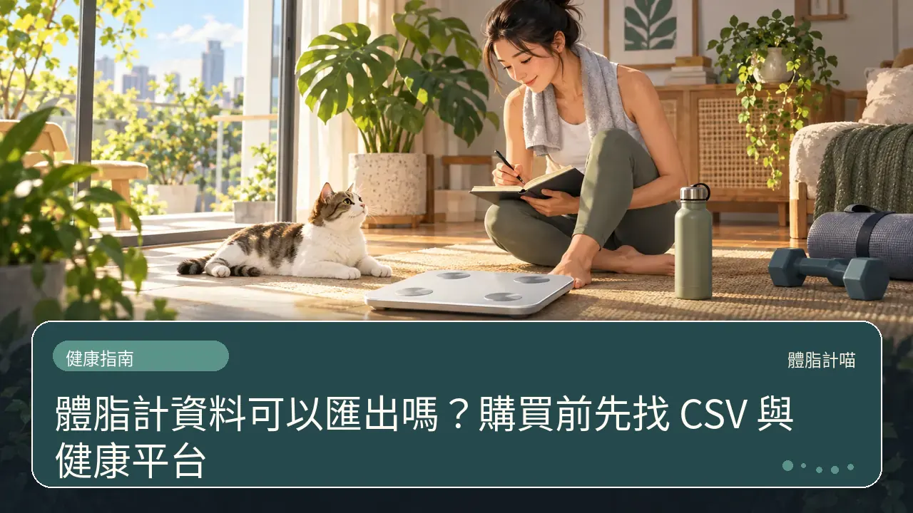 體脂計資料可以匯出嗎？購買前先找 CSV 與健康平台主題插畫