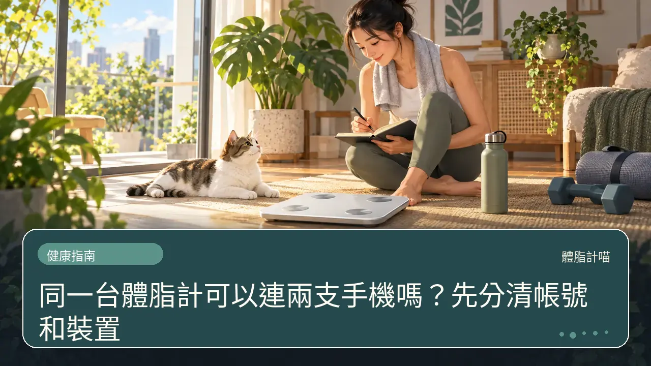 同一台體脂計可以連兩支手機嗎？先分清帳號和裝置主題插畫