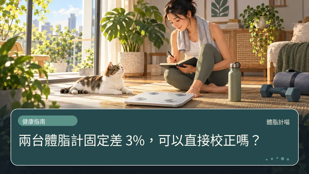 兩台體脂計固定差 3%，可以直接校正嗎？主題插畫