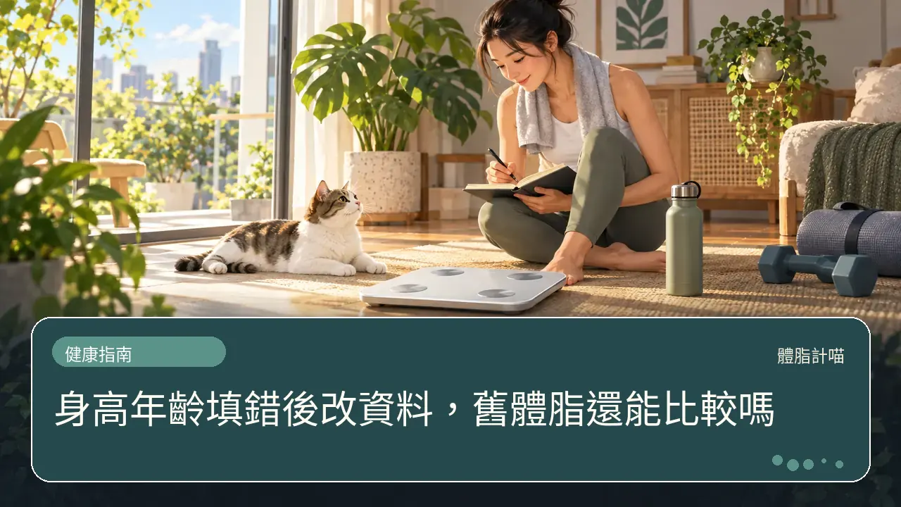 身高年齡填錯後改資料，舊體脂還能比較嗎主題插畫