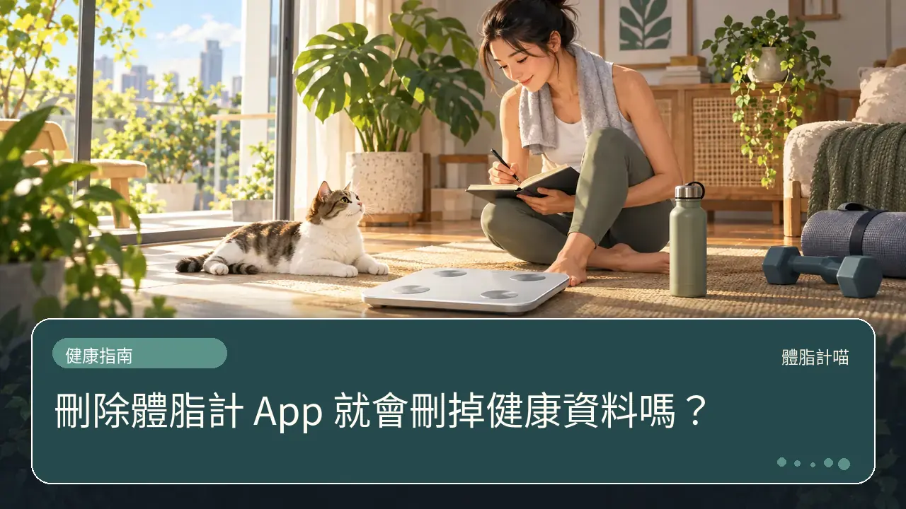 刪除體脂計 App 就會刪掉健康資料嗎？主題插畫