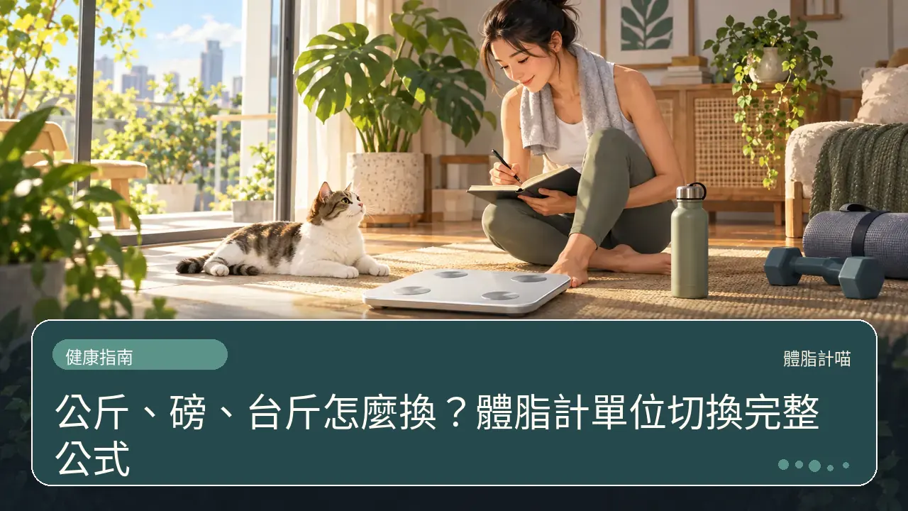 公斤、磅、台斤怎麼換？體脂計單位切換完整公式主題插畫