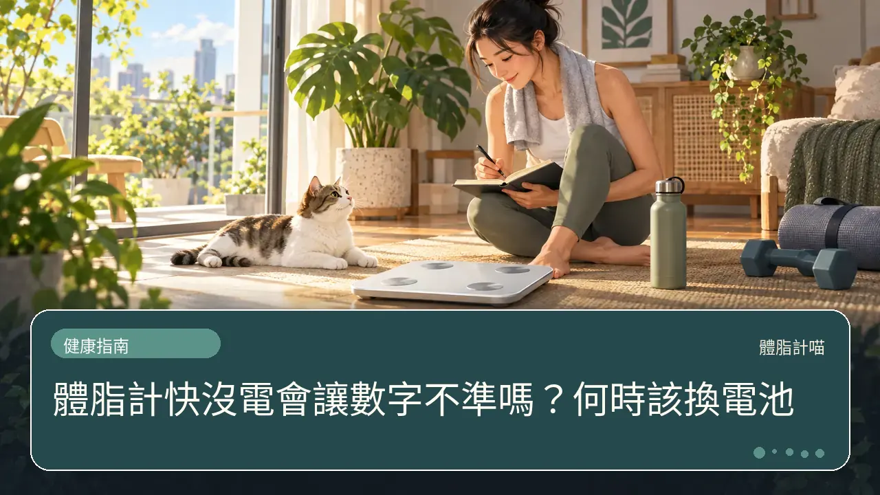 體脂計快沒電會讓數字不準嗎？何時該換電池主題插畫