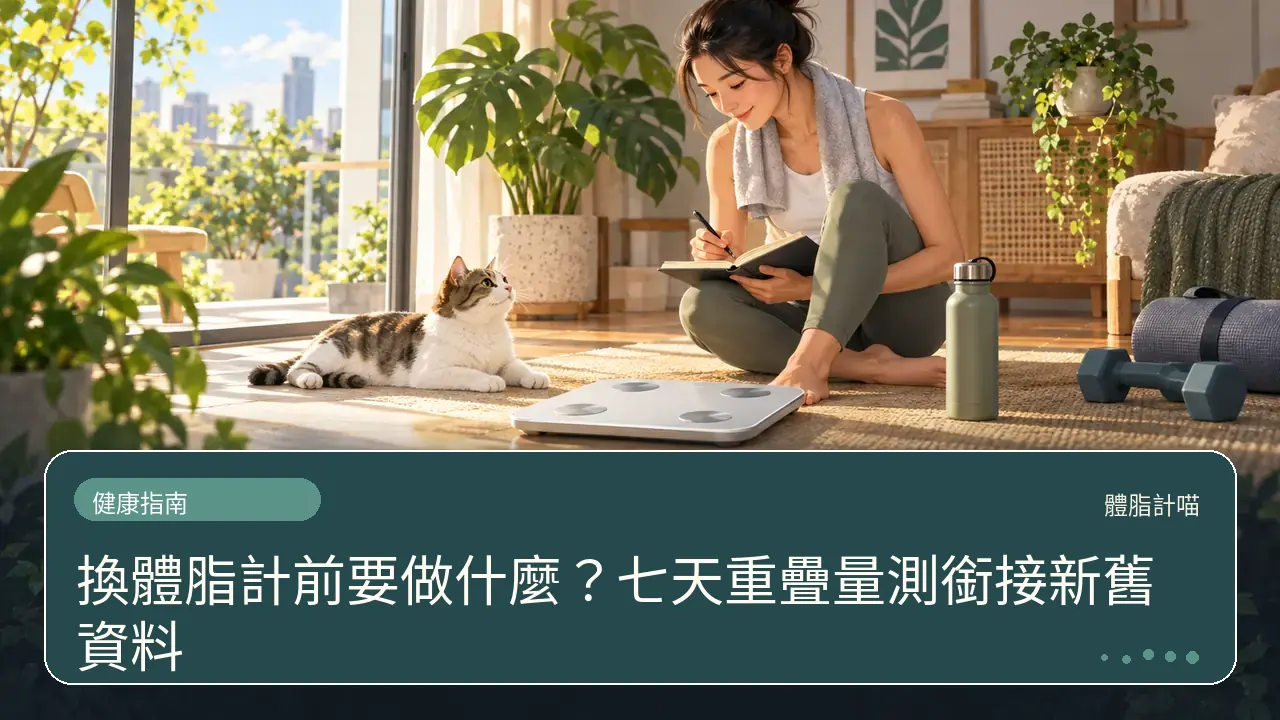換體脂計前要做什麼？七天重疊量測銜接新舊資料主題插畫