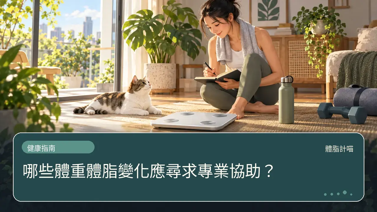 哪些體重體脂變化應尋求專業協助？主題插畫