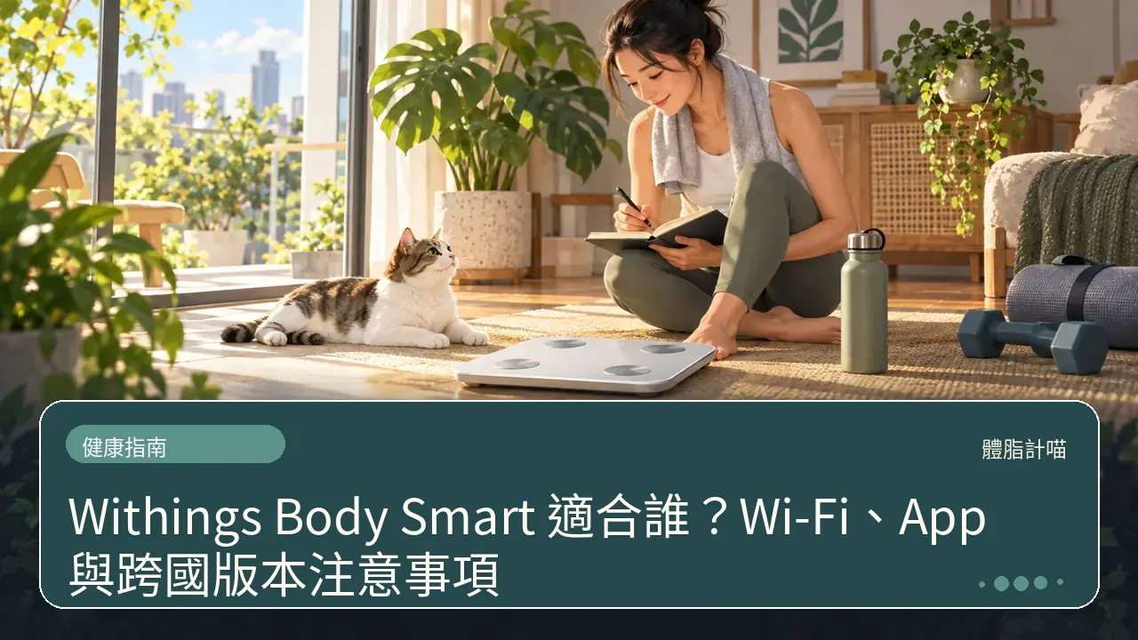 Withings Body Smart 適合誰？Wi‑Fi、App 與跨國版本注意事項主題插畫