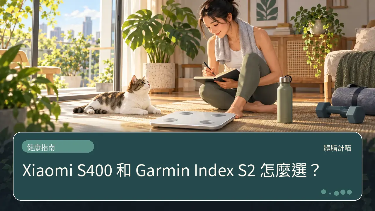 Xiaomi S400 和 Garmin Index S2 怎麼選？主題插畫